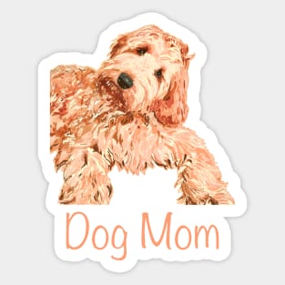 Adorable puppy dog with the phrase Dog Mom. Sticker